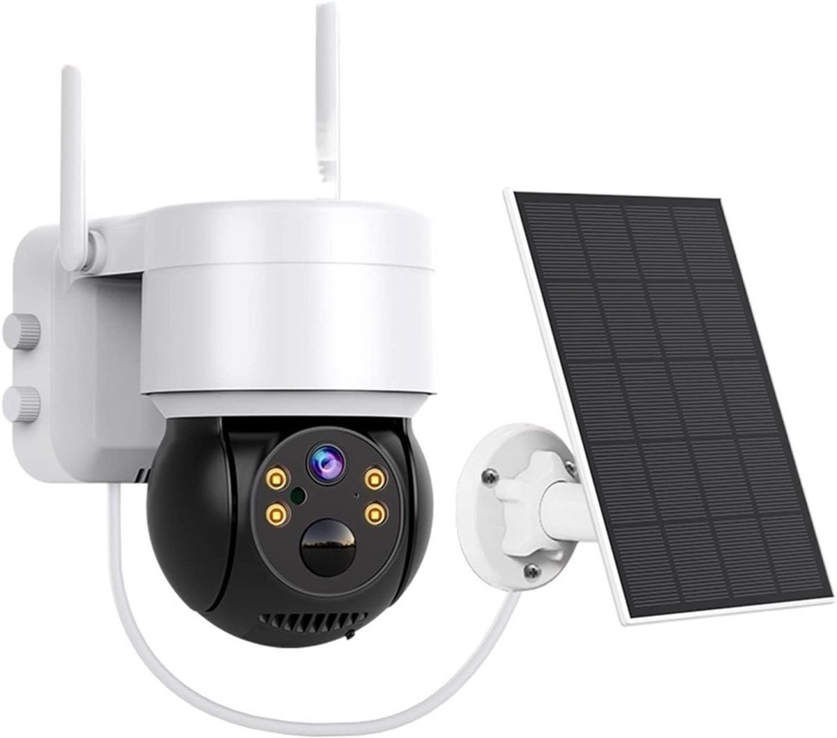 Beveiligingscamera Zonne-energie - WIFI Camera - Buiten Bewaken - PTZ Bewegingsdetectie - 1080P Resolutie - Wit