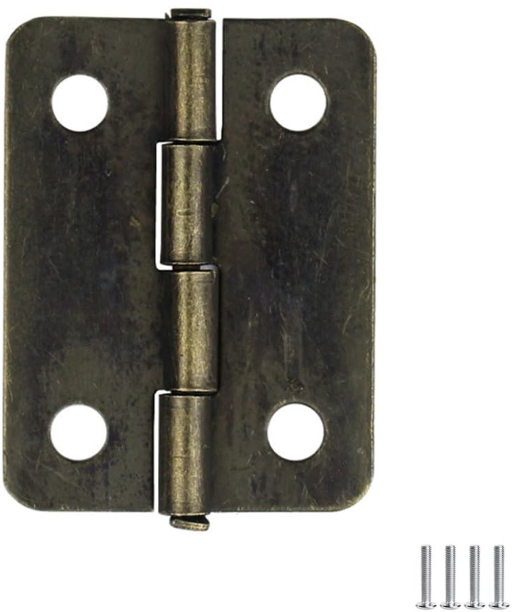 Dailygoods- Scharnier Mini 50 Stuks - Scharnier Reparatie Plaat - Scharnieren Voor DIY - Scharnier Boormal - Mini Messing Scharnieren - Duurzaam In Gebruik