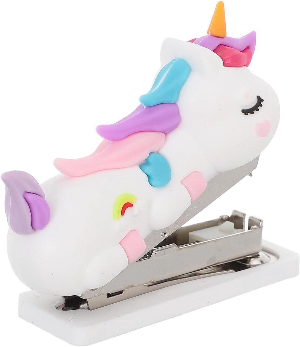 Mini Nietmachine Dier - Schattige Nietmachine Kantoor Nietmachine - Papier Nieten - Compact Ontwerp - 7.5 cm - Multi