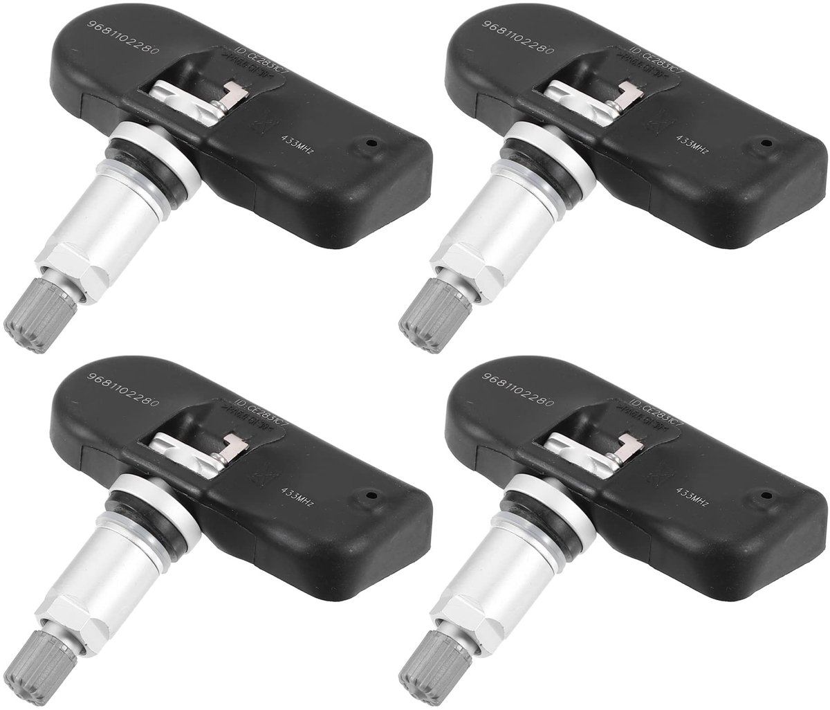 Dailygoods- Bandenspanning Sensor - 4 Stuks - Bewakingssysteem - Nauwkeurigheid - Vervanging - Kunststof/Metaal - 433MHz - Bandenspanningmonitor