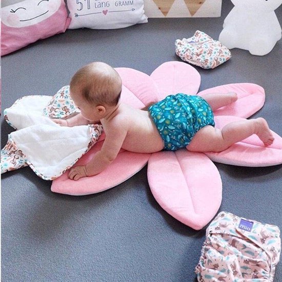 Baby Bad Kussen - Badbloem Zitje - Baby Veilig Baden - Opvouwbare Lotus Vorm - 70 cm - Roze — afbeelding 4