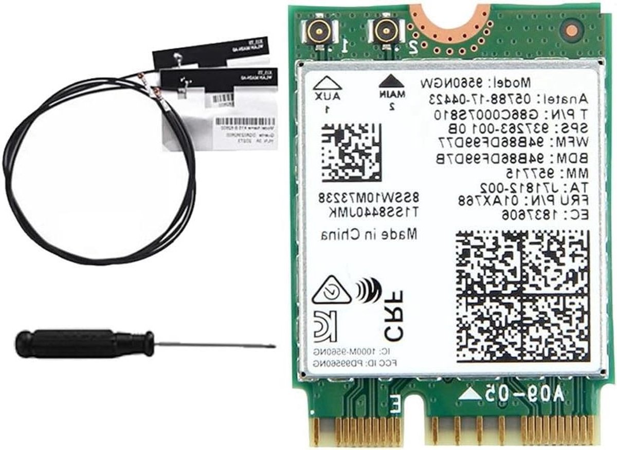 Draadloze WiFi Kaart - Netwerkkaart M.2 - Snelle Internetverbinding - Dual-Band AC Snelheid - 1730 Mbps - Groen