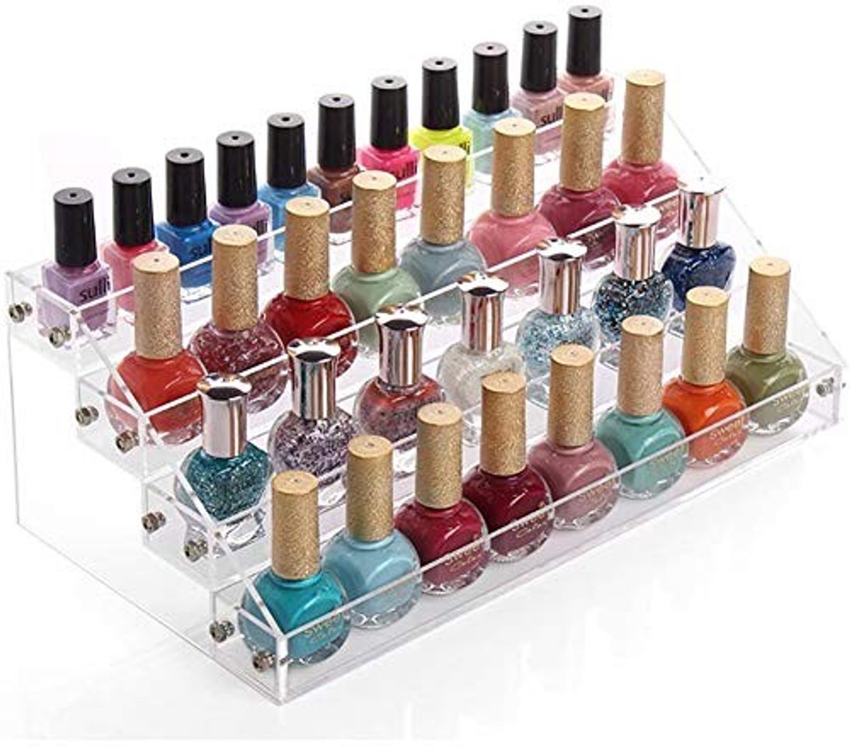 Dailygoods- Nagellak-organizer 4 niveaus - Transparant - Acryl - Make-up rack - Organizer - Duurzaam materiaal - Nagellakrek