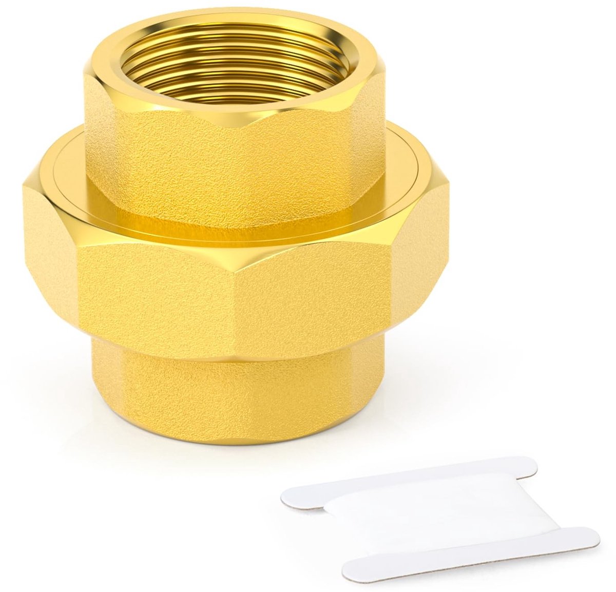 Dailygoods- Messing Koppeling 1-1/2" BSP - Vrouwelijke Pijpfitting - Adapter voor Aansluiten/Verlengen - Corrosiebestendig - Werkdruk 1 MPa - Temperatuurbereik -53 °C tot 120 °C