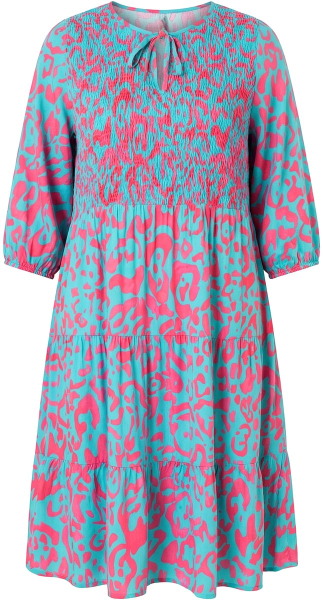 Angel of Style - Dames - Gesmokte jurk A-lijn midilengte viscose - Pastelgroen - Maat 44