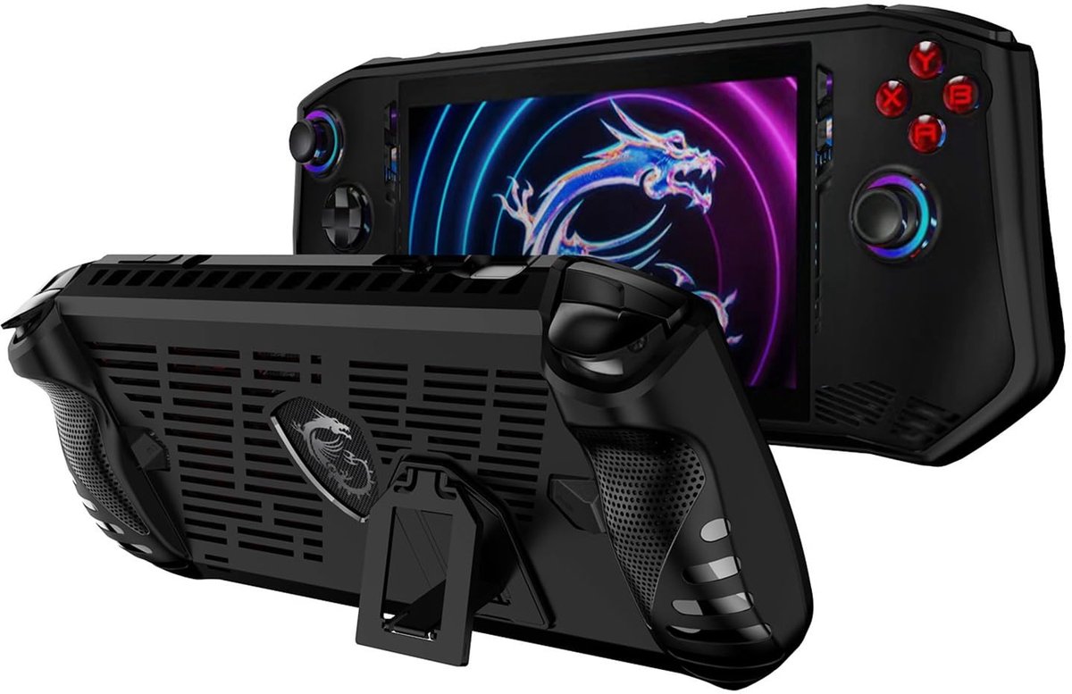 Dailygoods- Hoesje voor MSI Claw - TPU Beschermhoes - Zachte Achterkant - Kickstand - Ergonomisch Ontwerp - Flexibel en Duurzaam - Gameconsolehoes