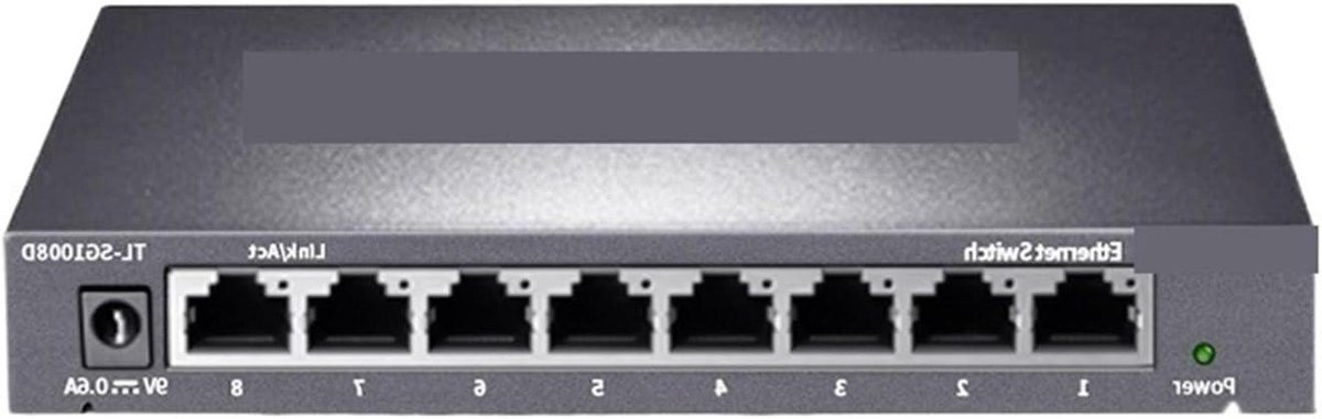 Gigabit Ethernet Schakelaar - Netwerk Hub - Netwerk Uitbreiden - 8 Poorten - 1000 Mbps - Zwart