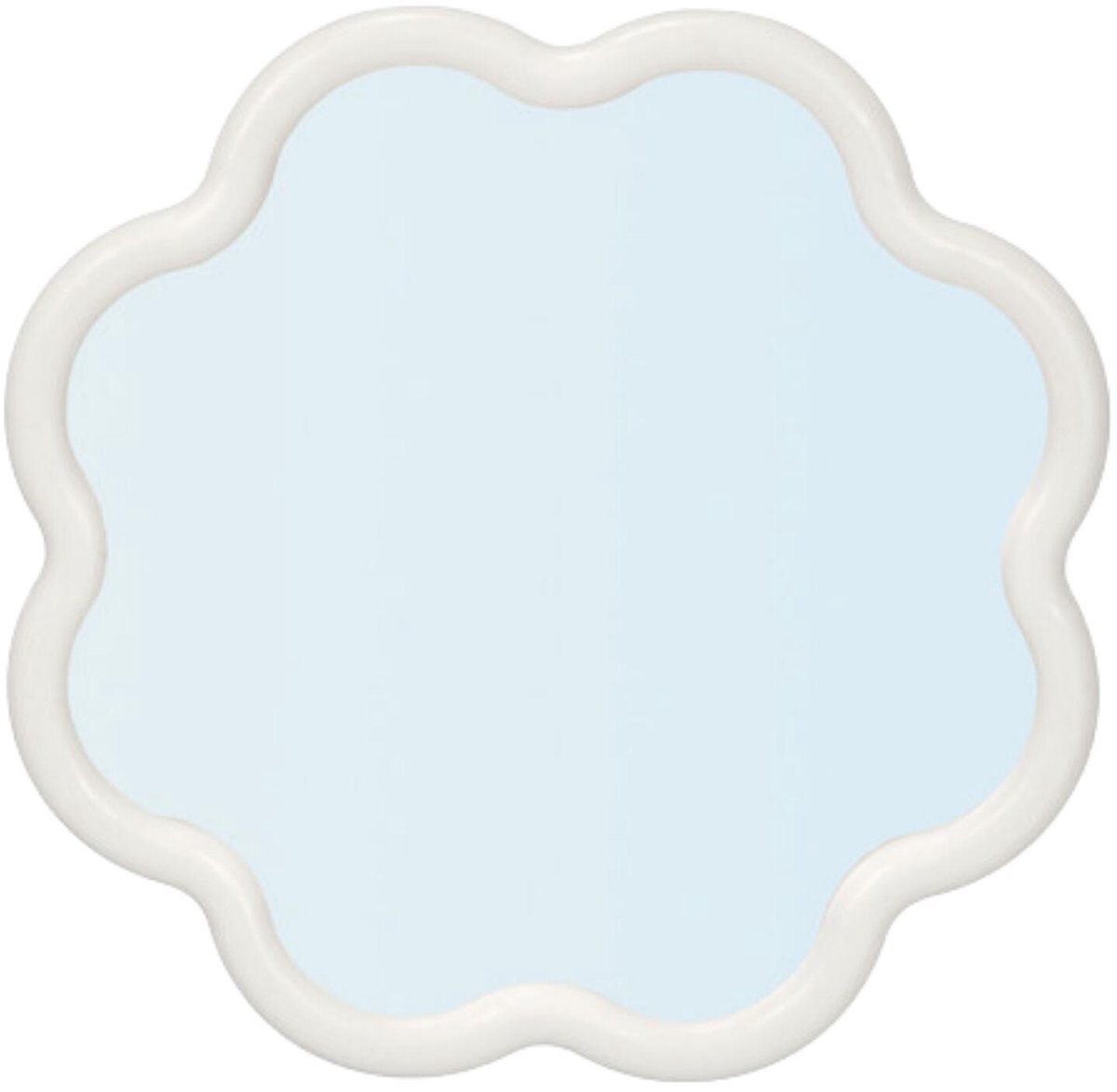 Giftdecor Spiegel flower - wit - 40 x 40 cm - bloem vorm - wandspiegel