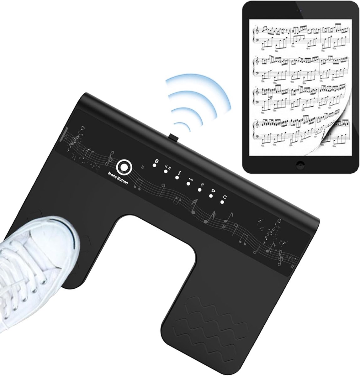 Bluetooth Page Turner Pedaal: Bluetooth voetschakelaar 6 modi voor tablets smartphones oplaadbaar stil live optredens concerten opnamestudio's instrumenten spelen of prompten