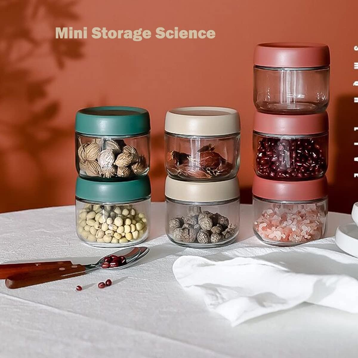 Set van 3 overnight oats potjes glas - vershoudbakjes - voorraadpotten - glazen potjes met deksel - Met deksels - 283 ml - Geschikt voor saladedressings en snacks - Meerkleurig — cadeau in Wonen & Interieur - foto 7