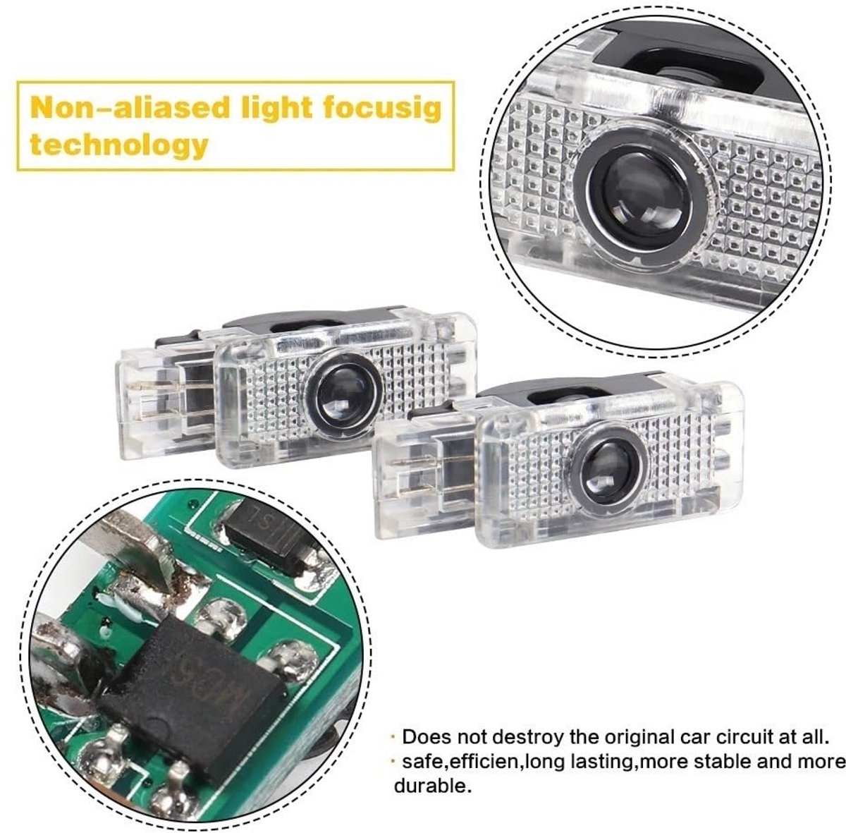 2x for W203 W240 W209 R199 C SLK CLK SLR klasse LED autodeur logo projector Ghost Shadow welkom licht accessoires(For-Mercedes) – foto 7