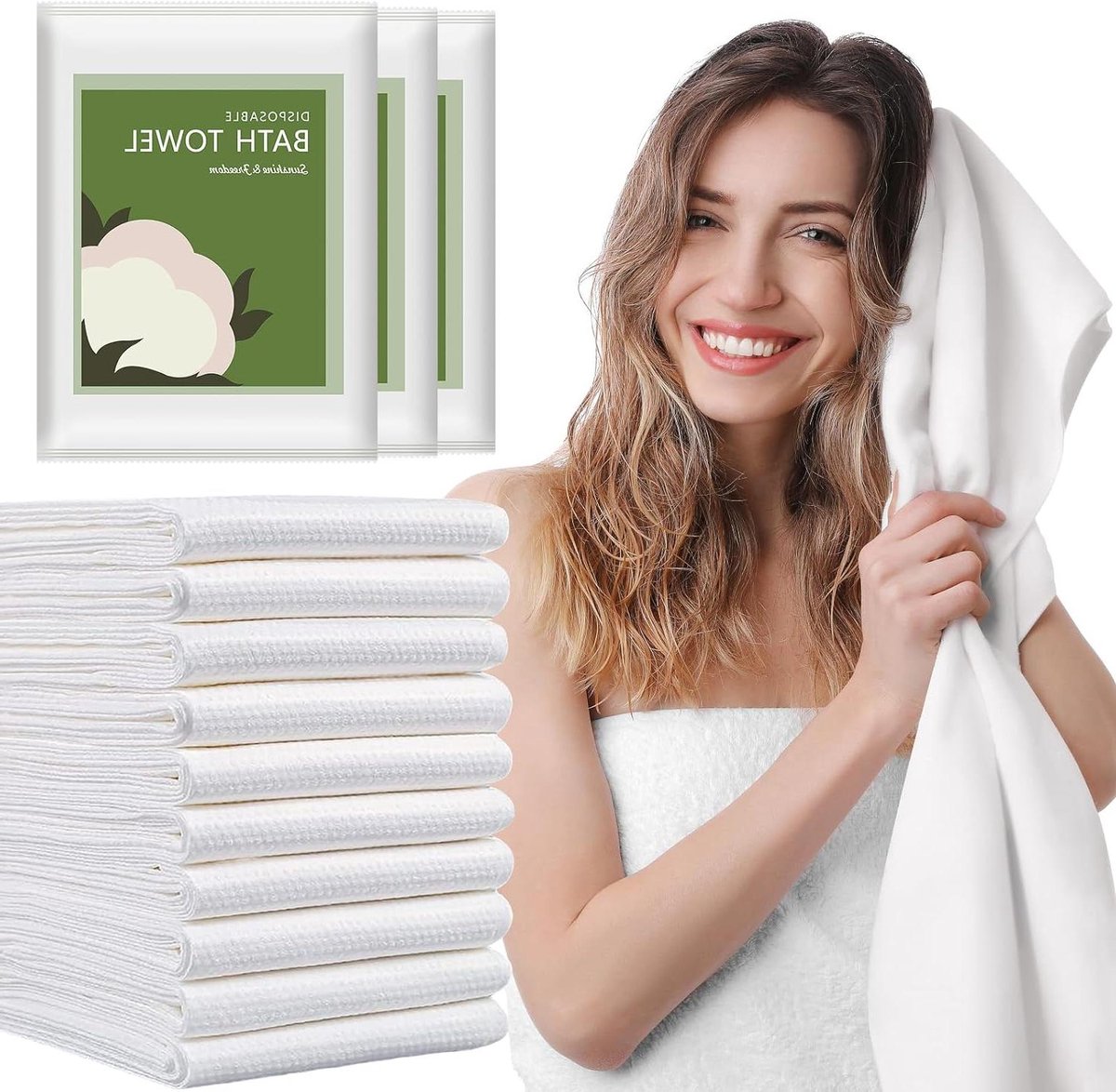 Wegwerp Handdoeken - Reishanddoeken - Hygiënisch Gebruik - Individueel Verpakt - 70 x 140 