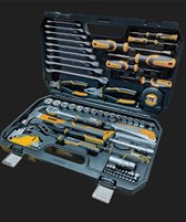 Ironside Gereedschapskoffer 3/8" 91-delig — dopsleutelset, ratel, bits, handgereedschap - gereedschapskoffer 3/8 91 delig - gereedschapskoffer 3/8 91 delig, Ironside bitset 91, dopsleutelset 3/8, ratel 72 tanden, professionele gereedschapskoffer