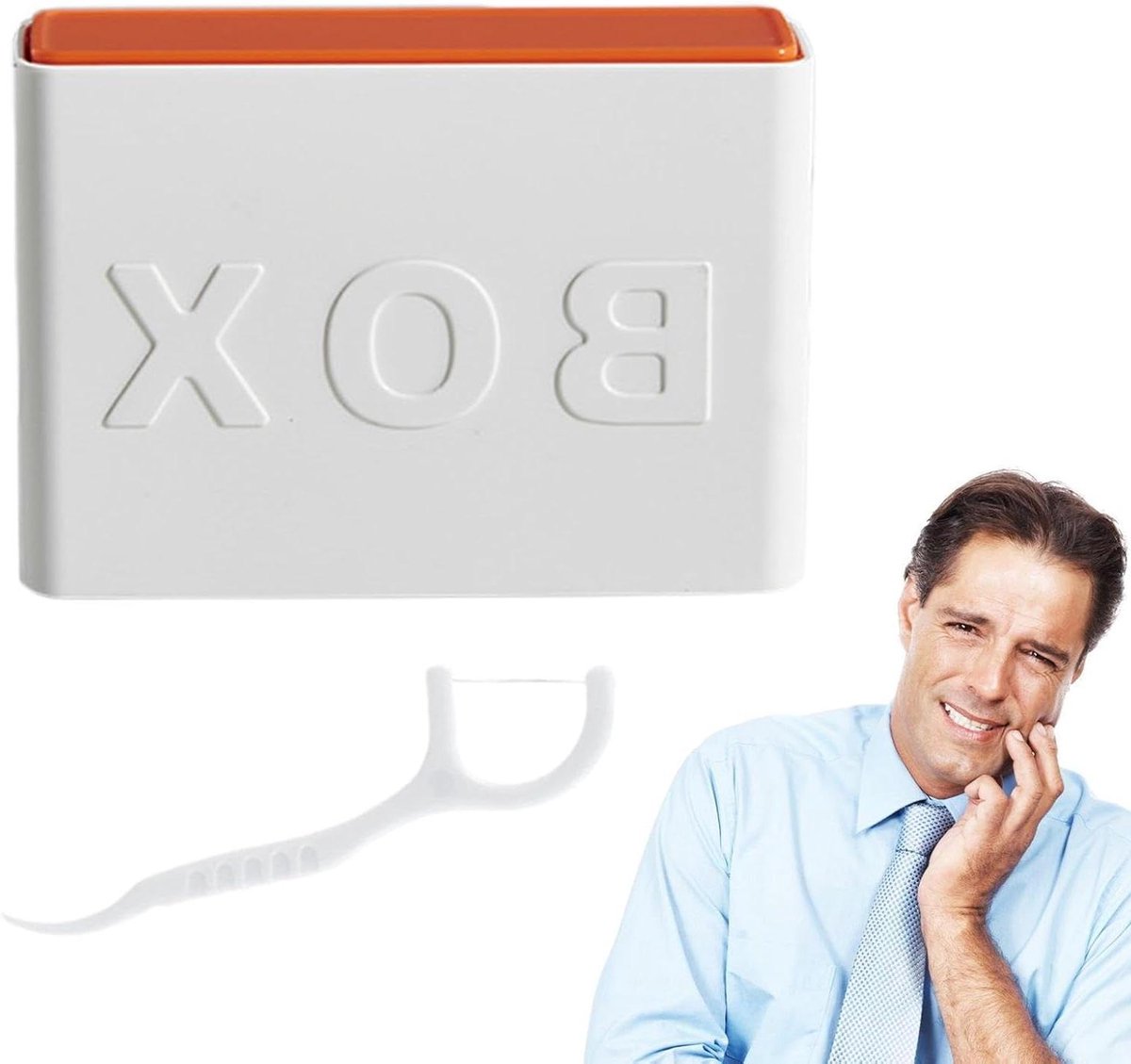 Floss Stick Organizer - Tandenstoker Houder - Mondhygiëne Onderweg - Ingebouwd Spiegelontwerp - Hoge Capaciteit - Wit