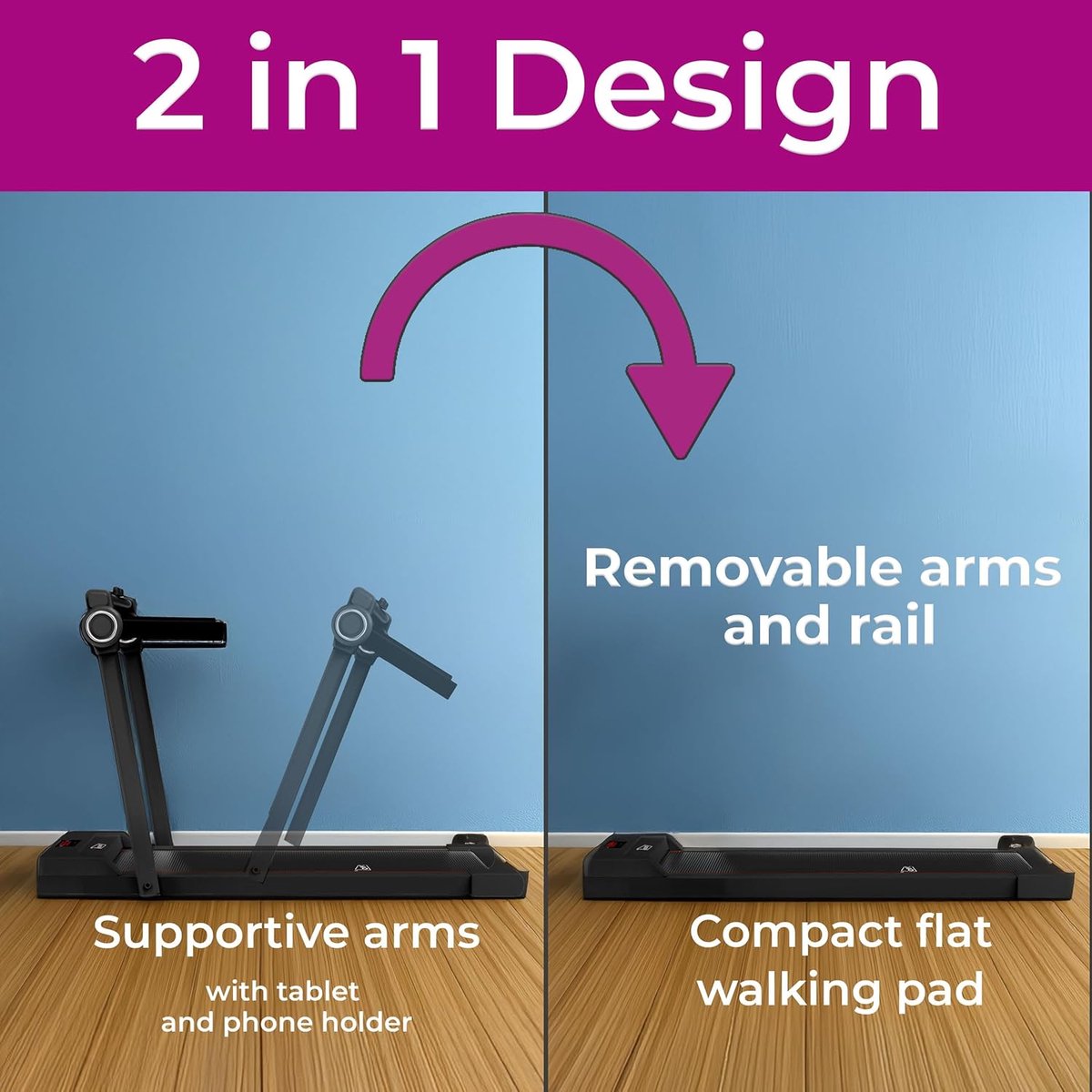 Loopband Thuis - Fitnessapparaat - Thuis sporten - Opvouwbaar ontwerp - 54 x 120 cm - Zwart