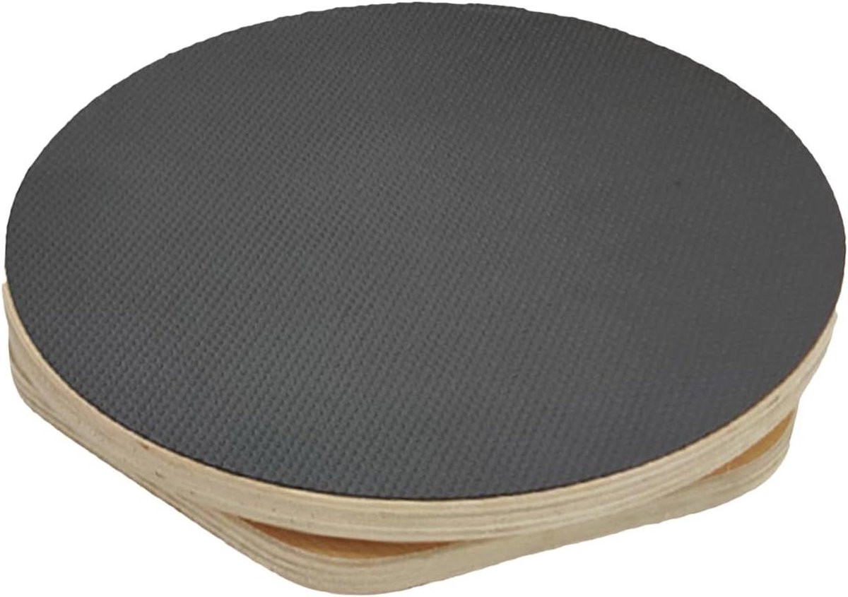 Twist Disc - Balans Bord - Taille Vormen - Stevig Hout - 30 cm - Zwart