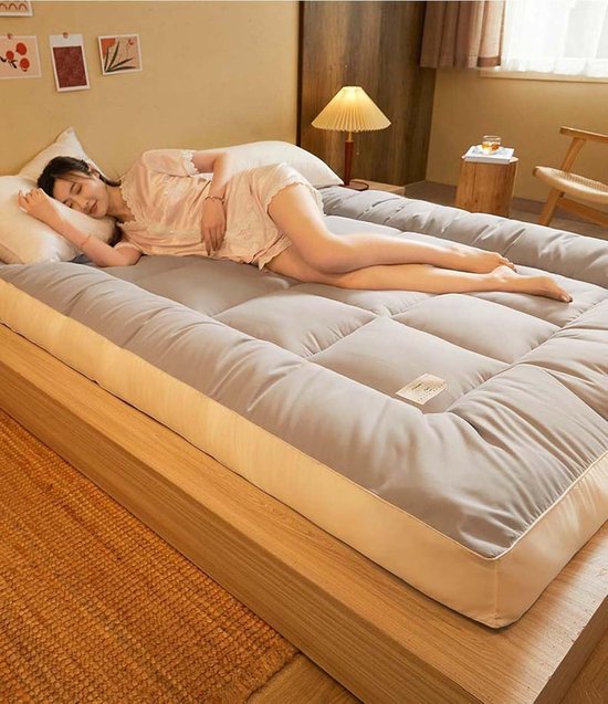 Japanse Matras - Futon Vloerbed - Comfortabel Slapen - Opvouwbaar Draagbaar - 90x200cm - Roze — afbeelding 3