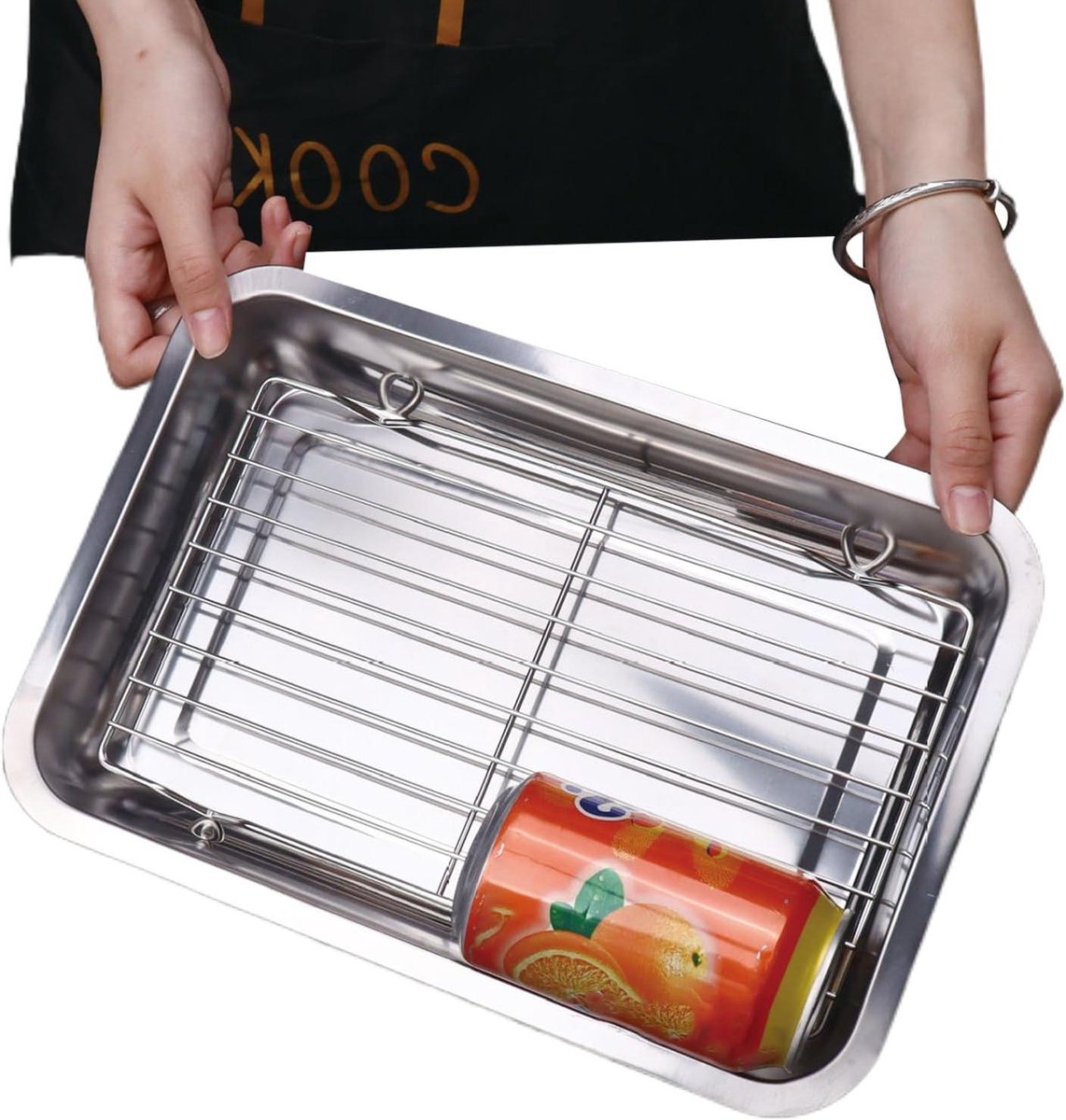 Bakplaat met rooster Bakblik Koekjes bakken Anti-vervorming 32 x 22 cm Zilver