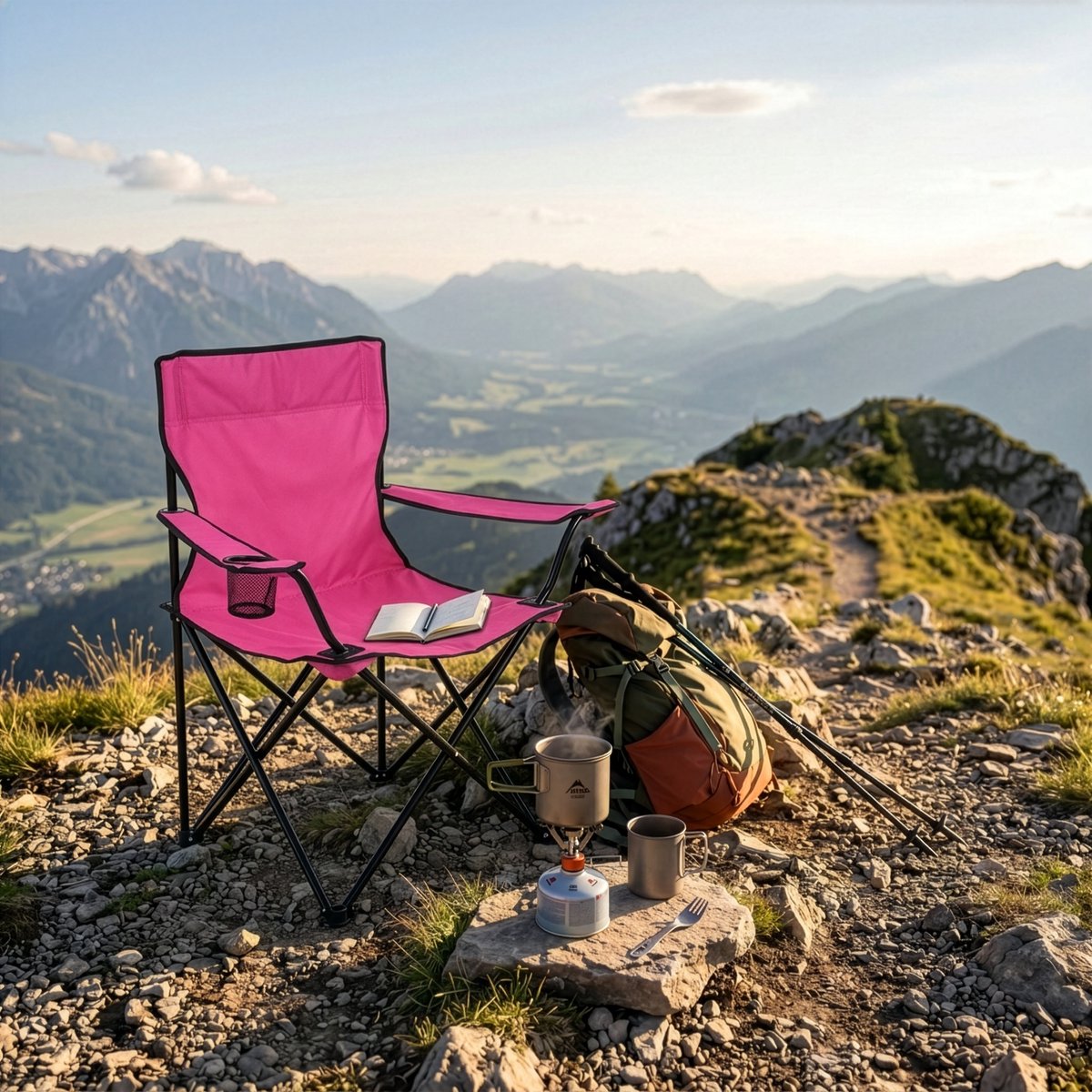 "LE CAMPING" CAMPINGSTOEL FUCHSIA 82X50XH80CM