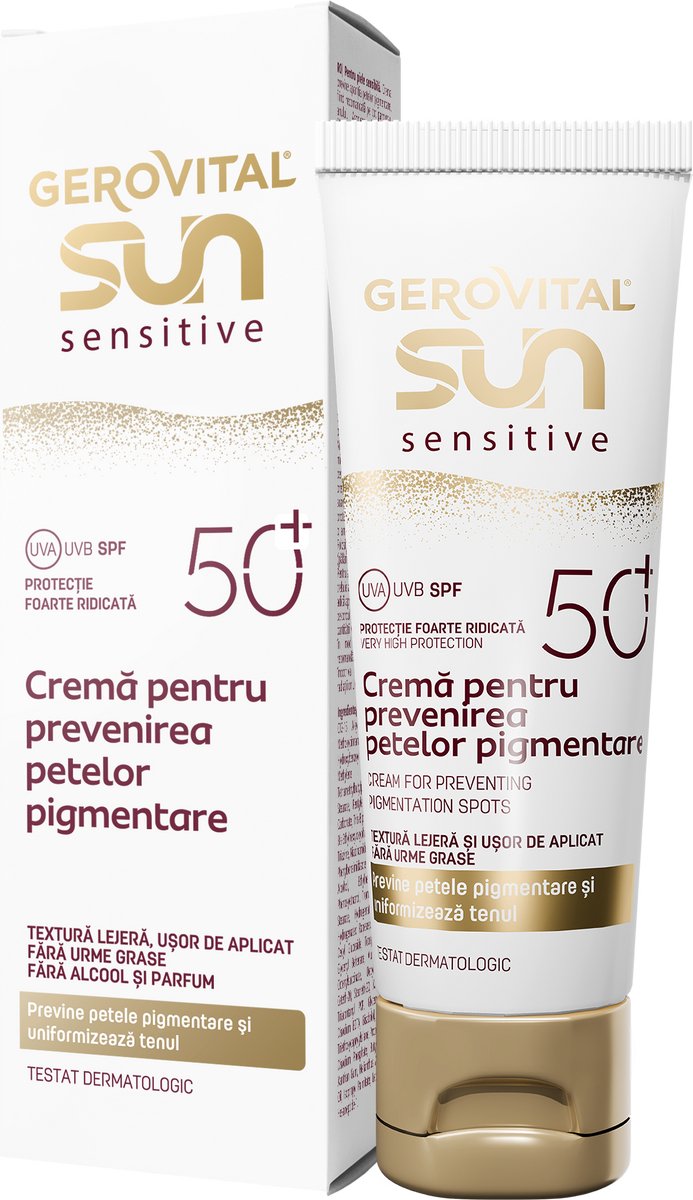 Sensitive Anti Pigmentvlekken Gezichtscrème SPF 50+ Sun - voor de gevoelige huid met vitamin E en Niacinamide - Zonnebrand creme - Zonbescherming 50 ml