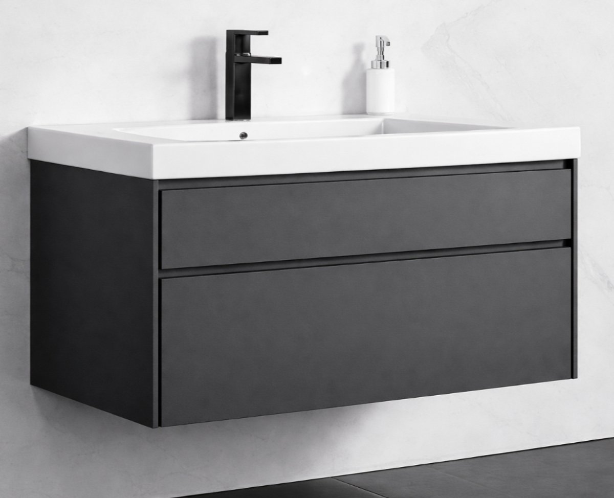 LINEA UNO - Rani 80 - Donkergrijs - Badmeubel - - 301678