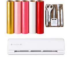 Silhouette Cameo 5α Wit – Valentijn Creative Starterpakket – Snijplotter met Vinyl, Flexfolie, Toolset & Applicatiefolie – Complete DIY Set