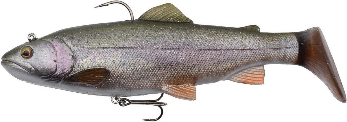 Zacht Kunstaas - Forel Shad - Vissen op roofvis - Rammelaar in staart - 12.5 cm - Regenboog Forel