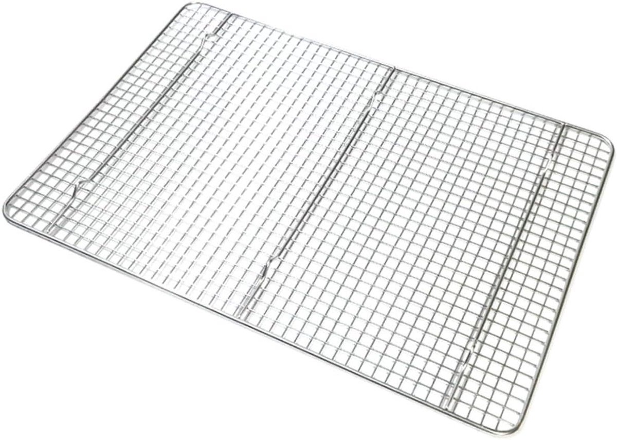 Rvs Koelrek Bakrooster Grillrek Bakken Grillen Duurzaam Roestvrij Staal 42.8 x 30 cm Zilver