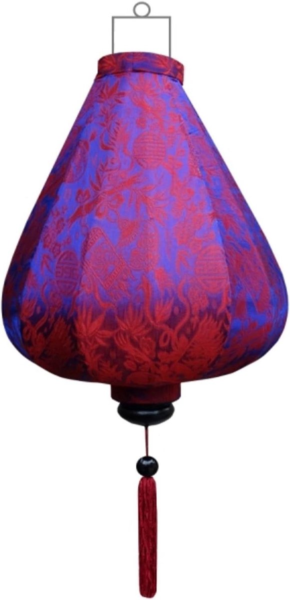 Zijde Lantaarn - Hanglamp - Sfeerverlichting Creëren - Handgemaakt in Vietnam - 45 cm - In