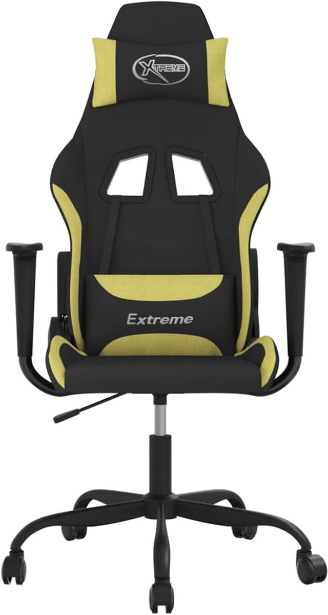Gaming Stoel - Race Stoel - Comfortabel Gamen - Ergonomisch Ontwerp - 50.5 x 50 x 20.5 cm - Zwart Lichtgroen — afbeelding 5