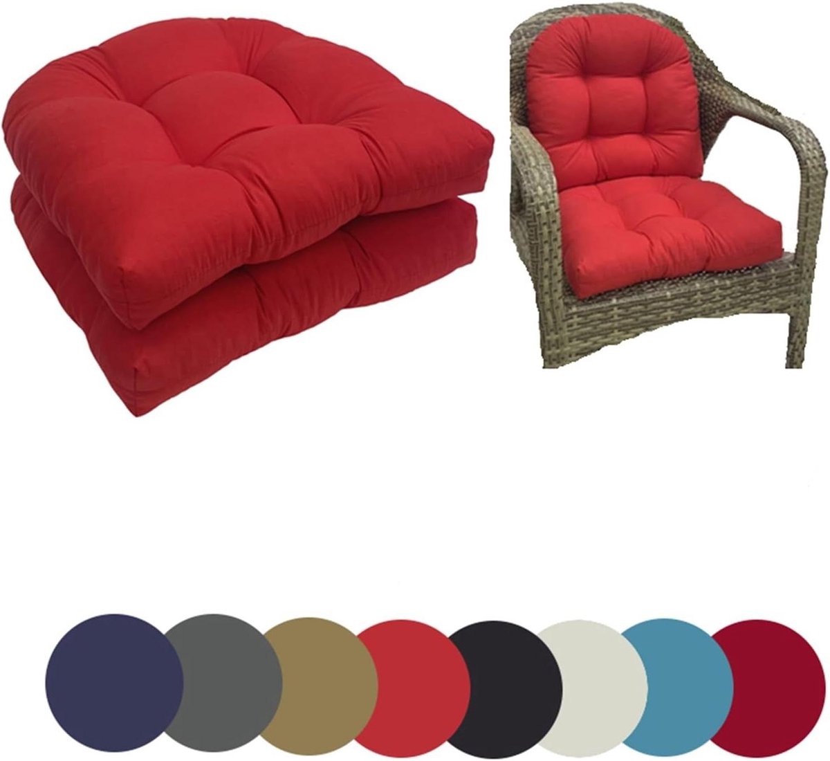 Tuinstoel Cushs Set van 2, Outdoor Vervanging Cushs voor rieten stoelen, schommelstoel kus