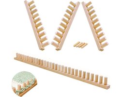 Houten dikke garendekenset, grote houten dekenweefgetouw voor het met de hand breien van dikke dekens, verstelbaar doe-het-zelf weefgetouw frame voor plaids, kussens, sjaals en beginnende dekens maken