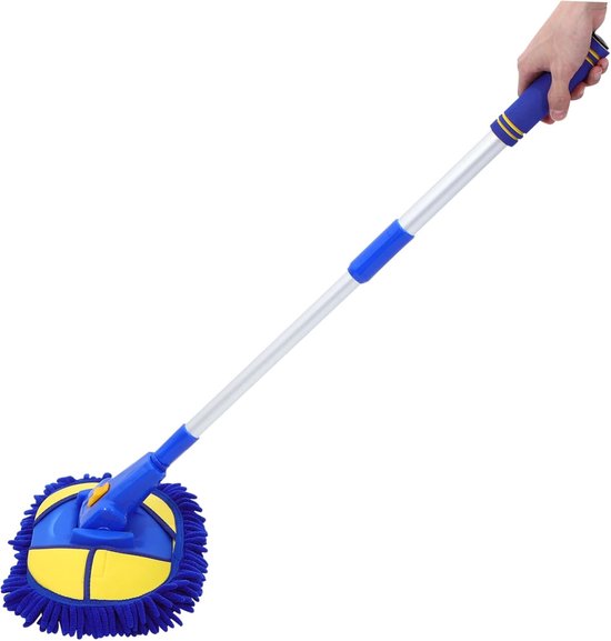 Telescopische Wasborstel - Auto Wasmop - Auto Reinigen - Ergonomisch Ontwerp - 116 cm - Blauw — afbeelding 5