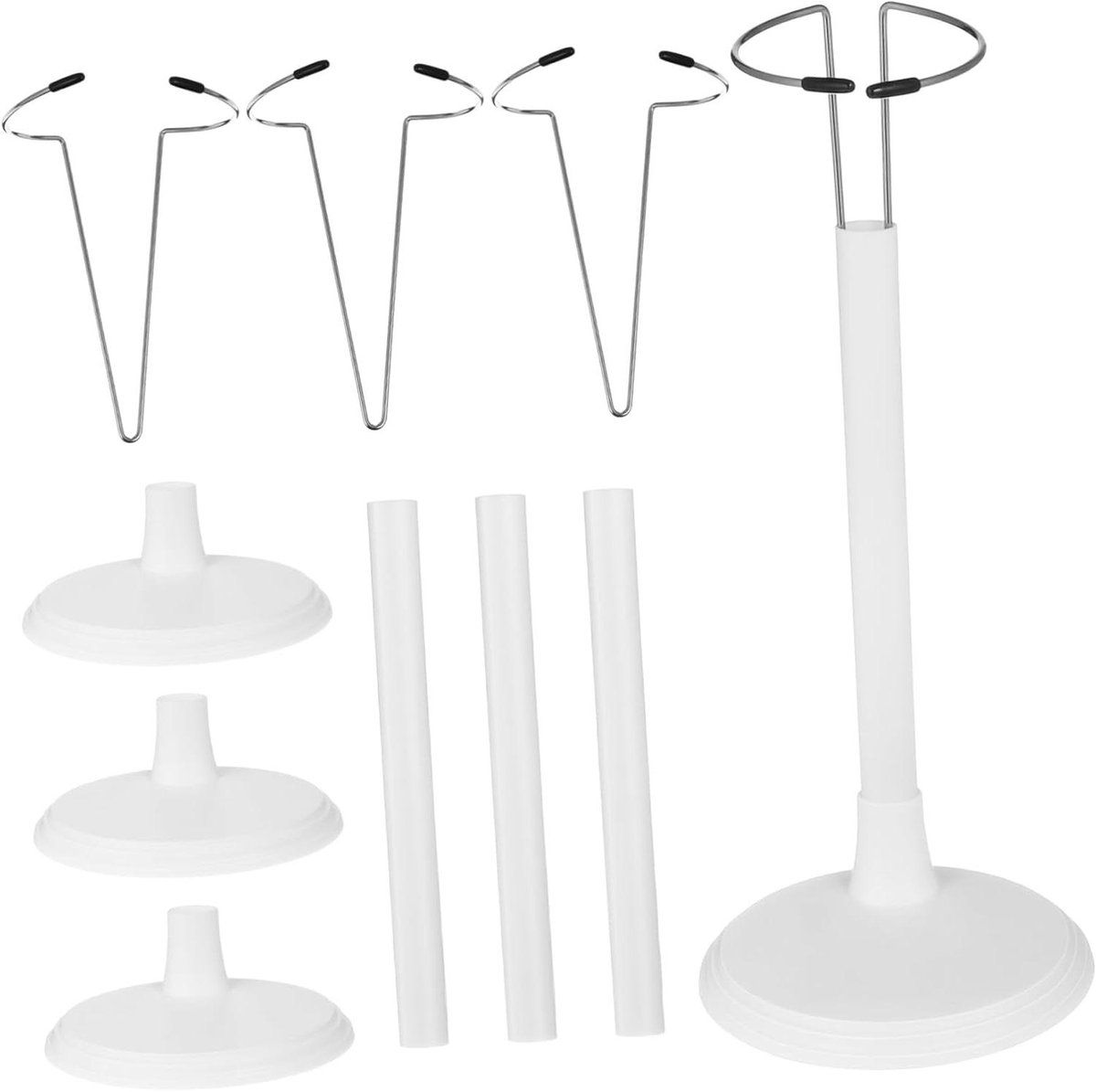 Poppen Displaystandaards - Houders Beugels - Poppen Tonen - Telescopisch Verstelbaar - 4 Stuks - Wit