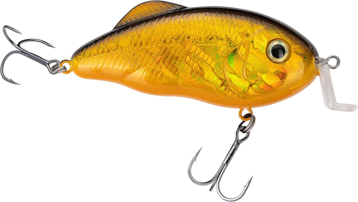 Kunstaas Vissen - Crankbait Lokaas - Vissen Vangen - 3D Ogen - 1 Ounce - Goud Zwart