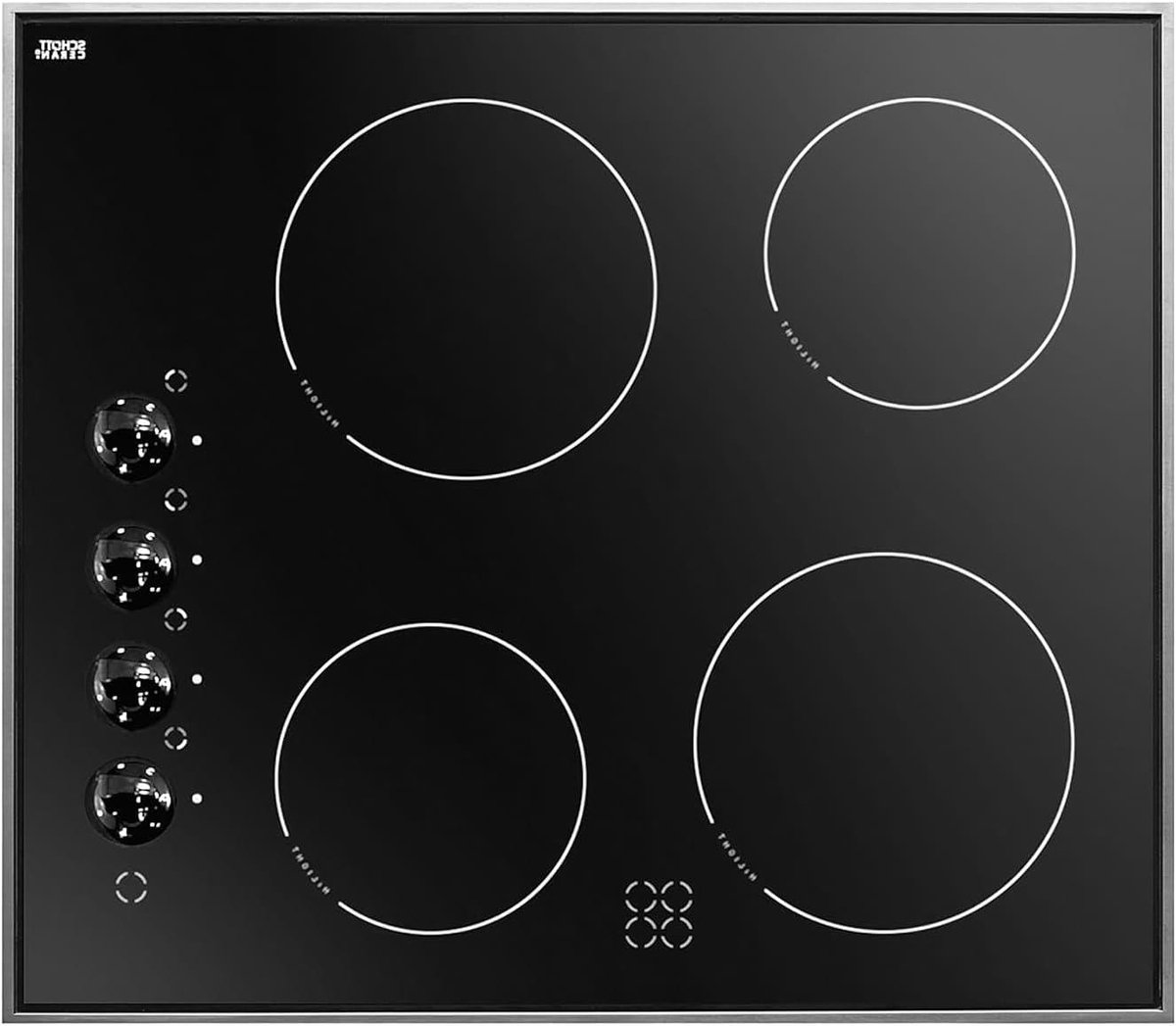 Elektrische Kookplaat Glazen Fornuis Koken Thuis Drie Kookzones 60 cm Breed Roestvrij Staal