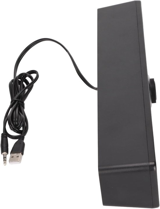 Bekabelde Desktopluidspreker - Computer Soundbar - Muziek Luisteren - Slank Ruimtebesparend Ontwerp - 33 x 8 x 7 cm - Zwart — afbeelding 4