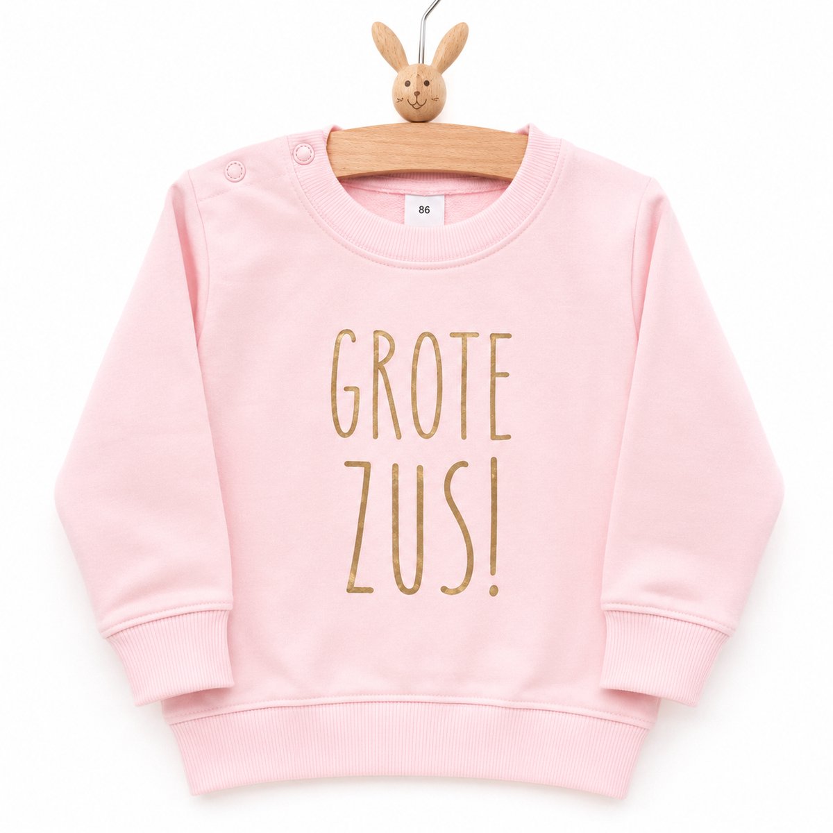 Sweater trui voor kind baby - Big Sister - Maat 86 roze - grote zus - Zwanger - Geboorte - Gezinsuitbreiding - Aankondiging - Cadeau - Zwangerschap aankondiging - Girl