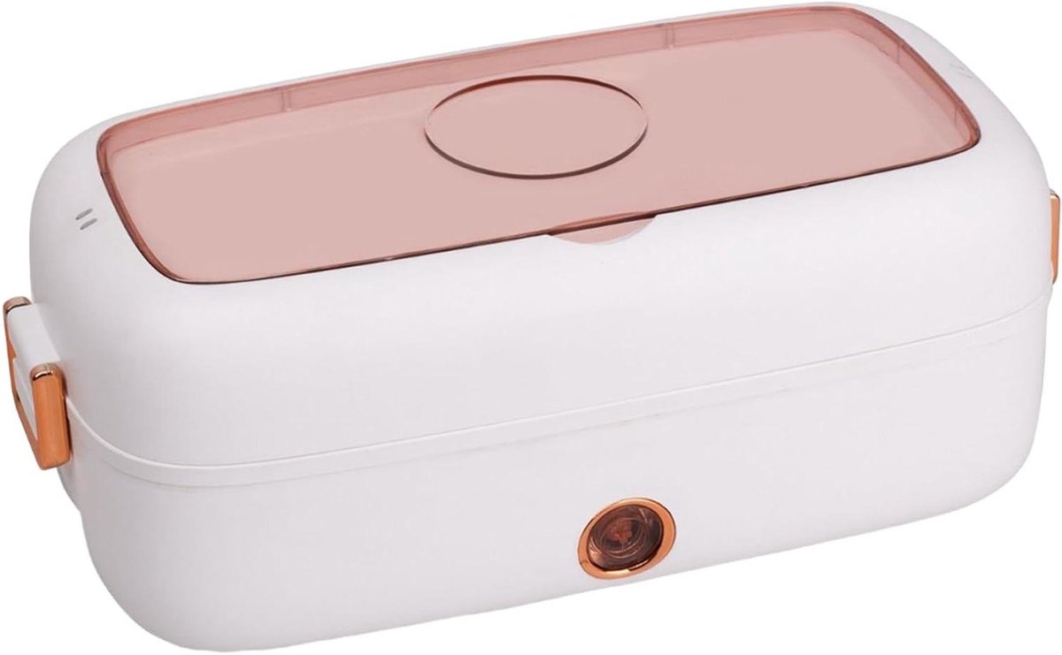 Verwarmde Lunchbox - Elektrische Voedselwarmer - Warme Maaltijden Onderweg - Snelle Opwarming 10-15 Min - 800 ml - Wit