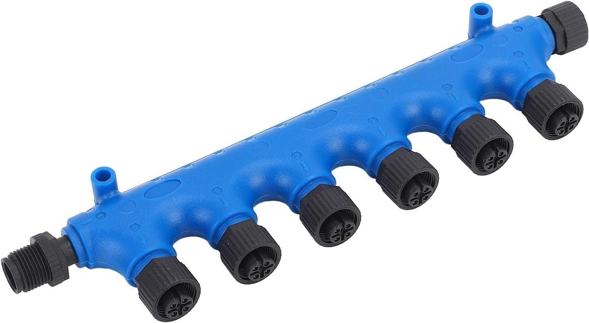 6-poorts T-connector - NMEA 2000 netwerk - Maritieme communicatie - IP67 waterbestendig - 5-pins - Zwart