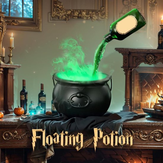 Cauldron Diffuser, Bubling Cauldron Bowl Halloween Decorations | Bubbling Jar with Floating Drinks Bottles Spooky Holiday Supplies Black For Women Men Home Kitchen — afbeelding 4