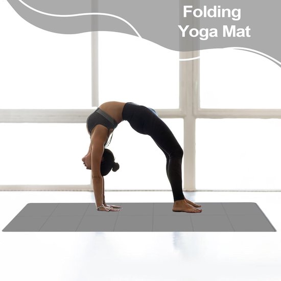 Opvouwbare Oefenmat - Draagbare Yogamat - Thuis Sporten - Dubbelzijdig Antislip - 183 x 61 cm - Grijs — afbeelding 2