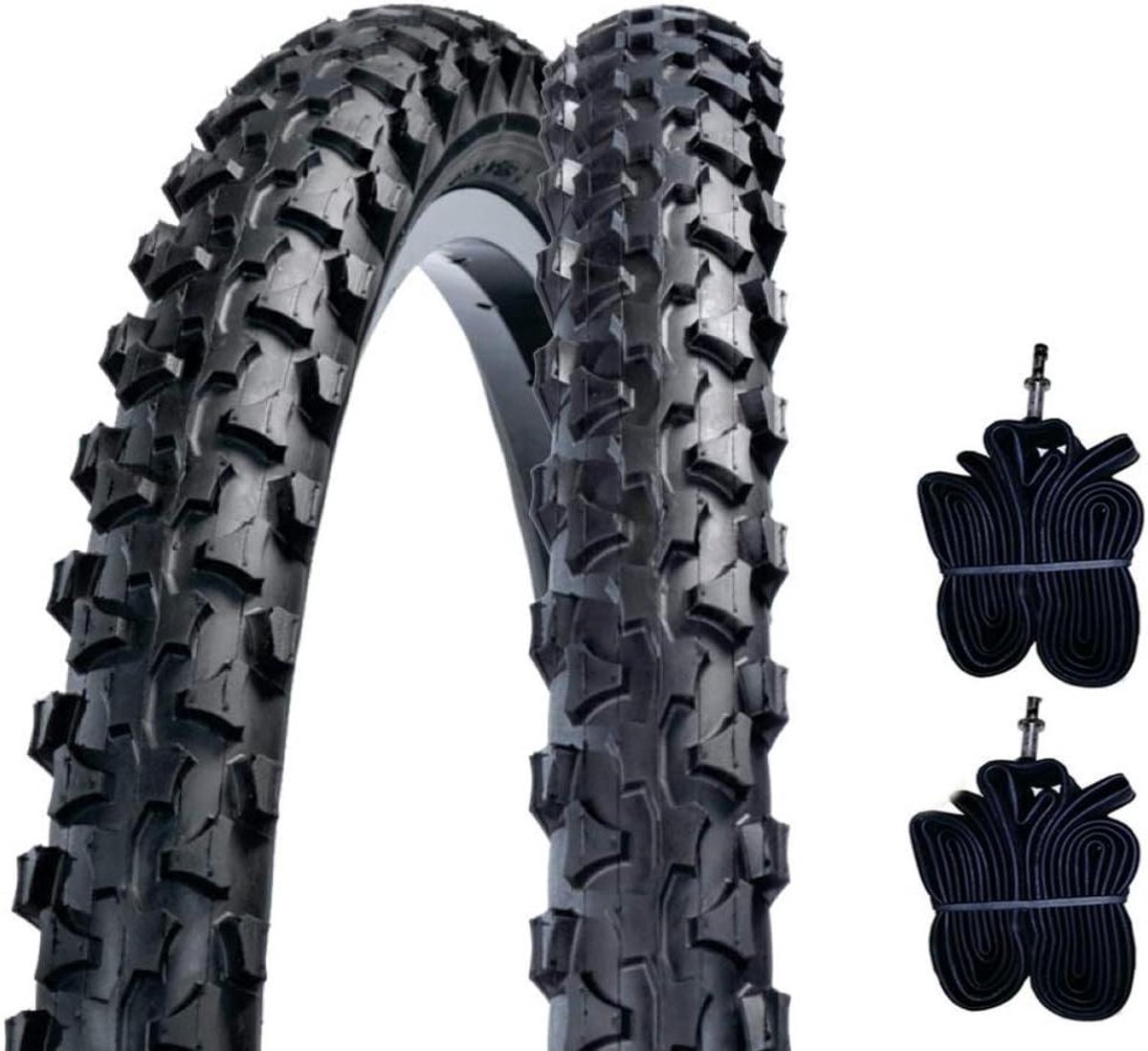 Banden en Binnenbanden - Fietsbanden Set - Mountainbiken - Butyl Binnenbanden - 24 x 1.90 Inch - Zwart