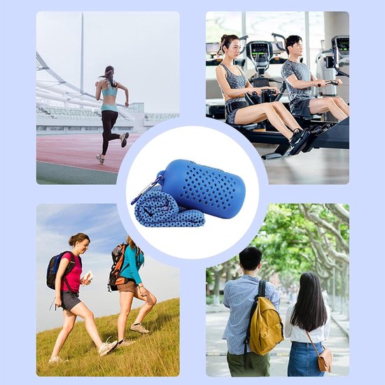 Verkoelende Handdoek - Koele Doek Hals - Sporten en Trainen - Direct Koel Gevoel - 30x80 cm - Blauw — afbeelding 3