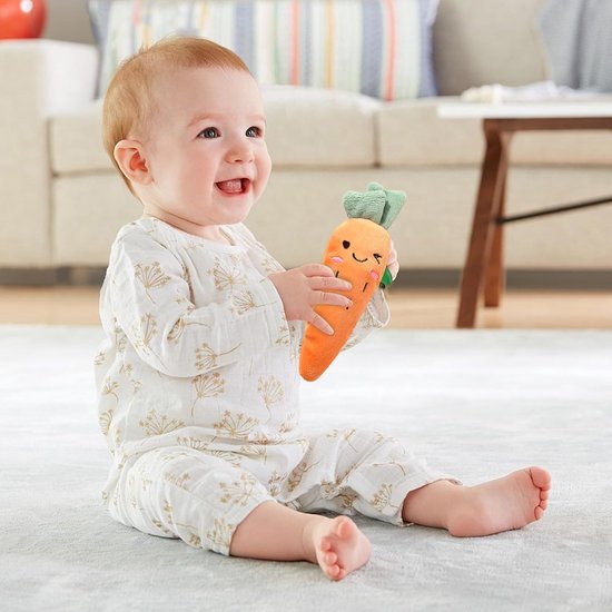 Pluche Ontwikkelingsspeelgoed - Baby Knuffel Wortel - Baby's Kalmeren - Zacht Elastisch Pluche - 15 x 45 x 1 cm — afbeelding 2