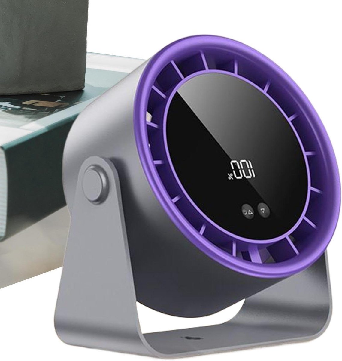 Ventilator voor Bureau - Stille Verfrisser - Persoonlijke Koeling - 100 Snelheden Digitaal - 17.7 cm Breed - Zwart