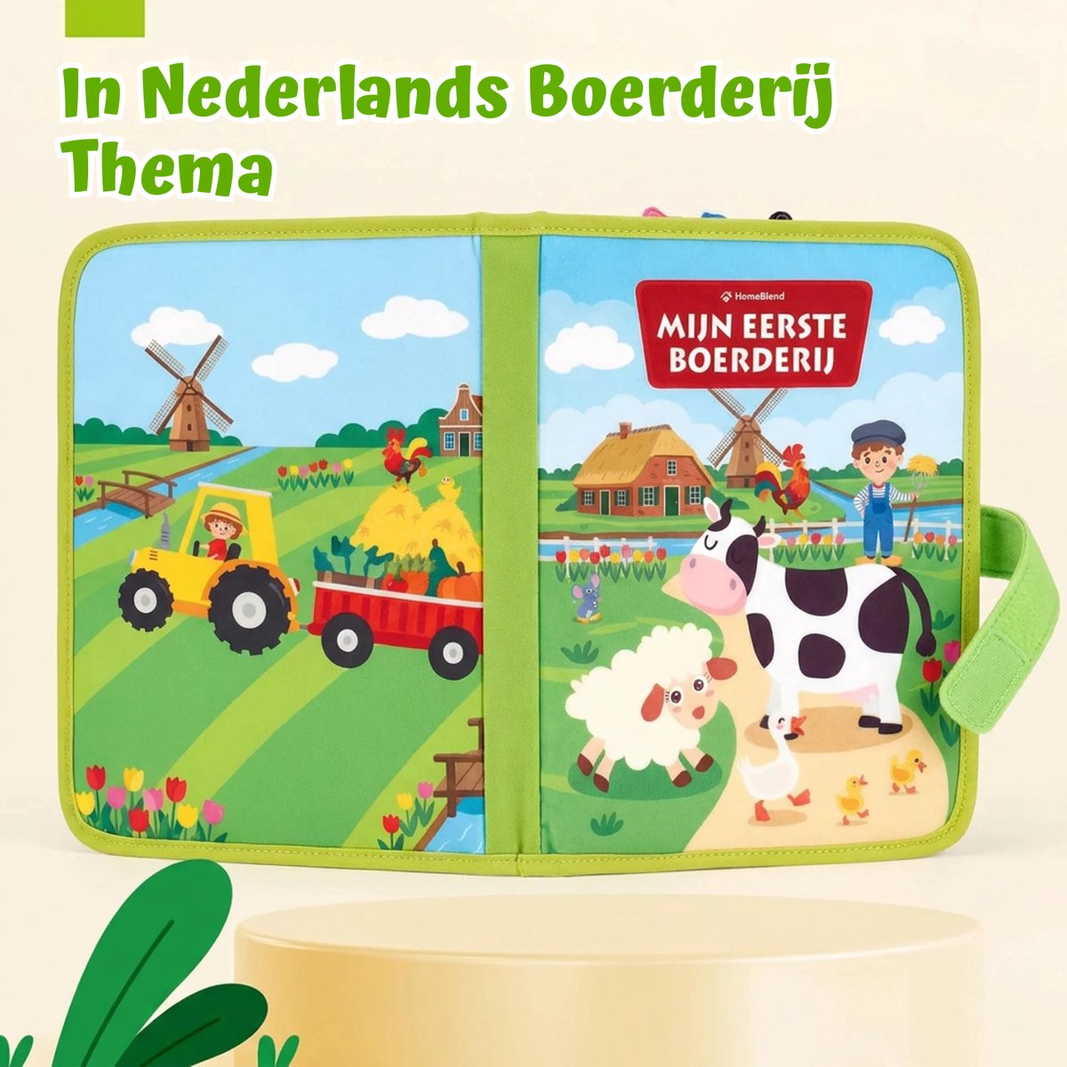 Homeblend Boerderij Knisperboekje - Sensorisch Speelgoed - Montessori - Vanaf 1 Jaar - Fijne Motoriek - Reisspeelgoed - 20 Activiteiten - Dierenspeelgoed - Nederlands Speelgoed - Speelgoed 1 2 3 4 jaar — afbeelding 4