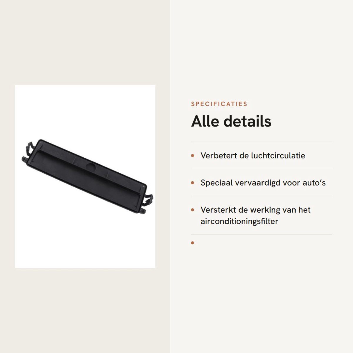 Dailygoods- Cabinefilterafdekking Kunststof - Verbeterde Wisselstroomprestaties - Voor Deur - Airconditioningsfilter - Auto - Duurzaam Ontwerp - Luchtfilterafdekking