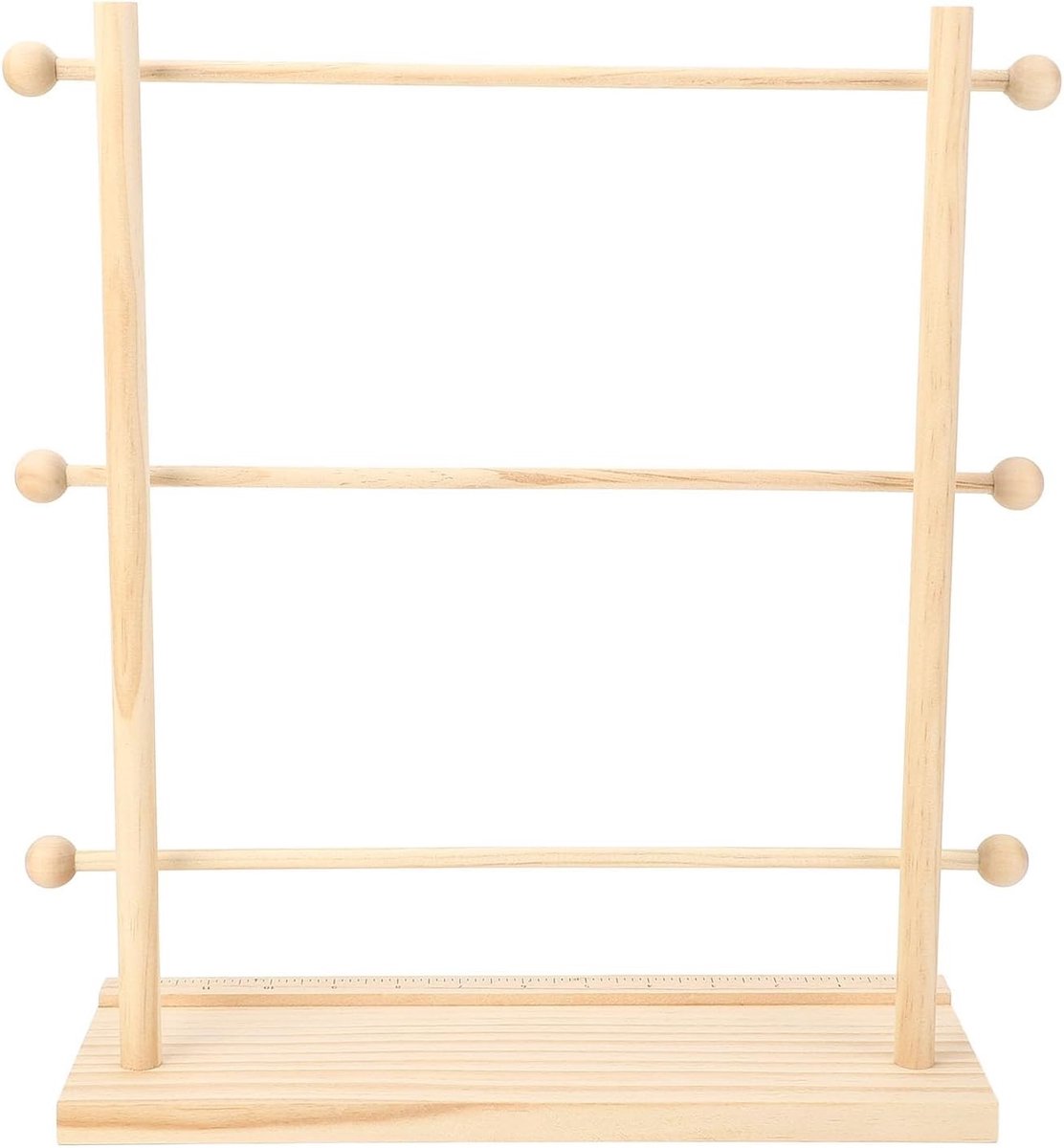 Dailygoods- Lintenhouder opvouwbaar - Opbergrek - Houten - 3-laags - Organisator - 34.2 x 11.5 x 40.5 cm - Opslagrek