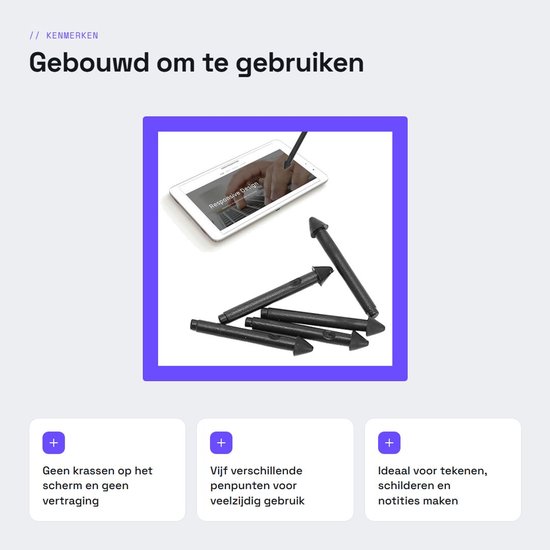 Dailygoods- Vervangingskit voor Pro Tablet Stylus Pen - 5 Stuks - Nauwkeurige Schrijfervaring - Gevoelige Drukovergang - Antislip Punt - Geschikt voor Pro 7/6/5/4/Book/Studio/Go - Styluspenpunten — afbeelding 4